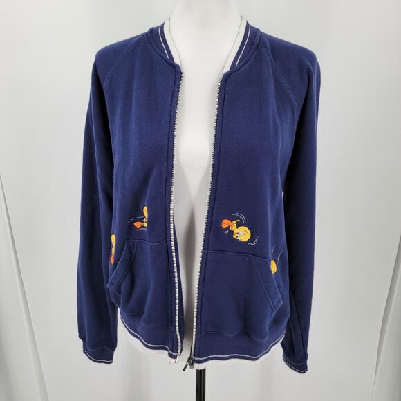 Vintage Tweety Bird Jacket Womens Medium Warner Bros Studio Store Cartoon 90s - Picture 6 of 15
